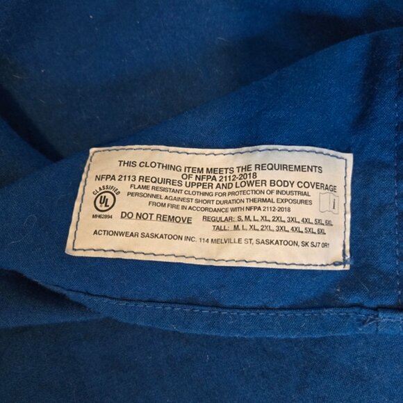 Actionwear Fire Rated Workwear Streetwear Size XL Distressed Button Down Shirt - Picture 6 of 11